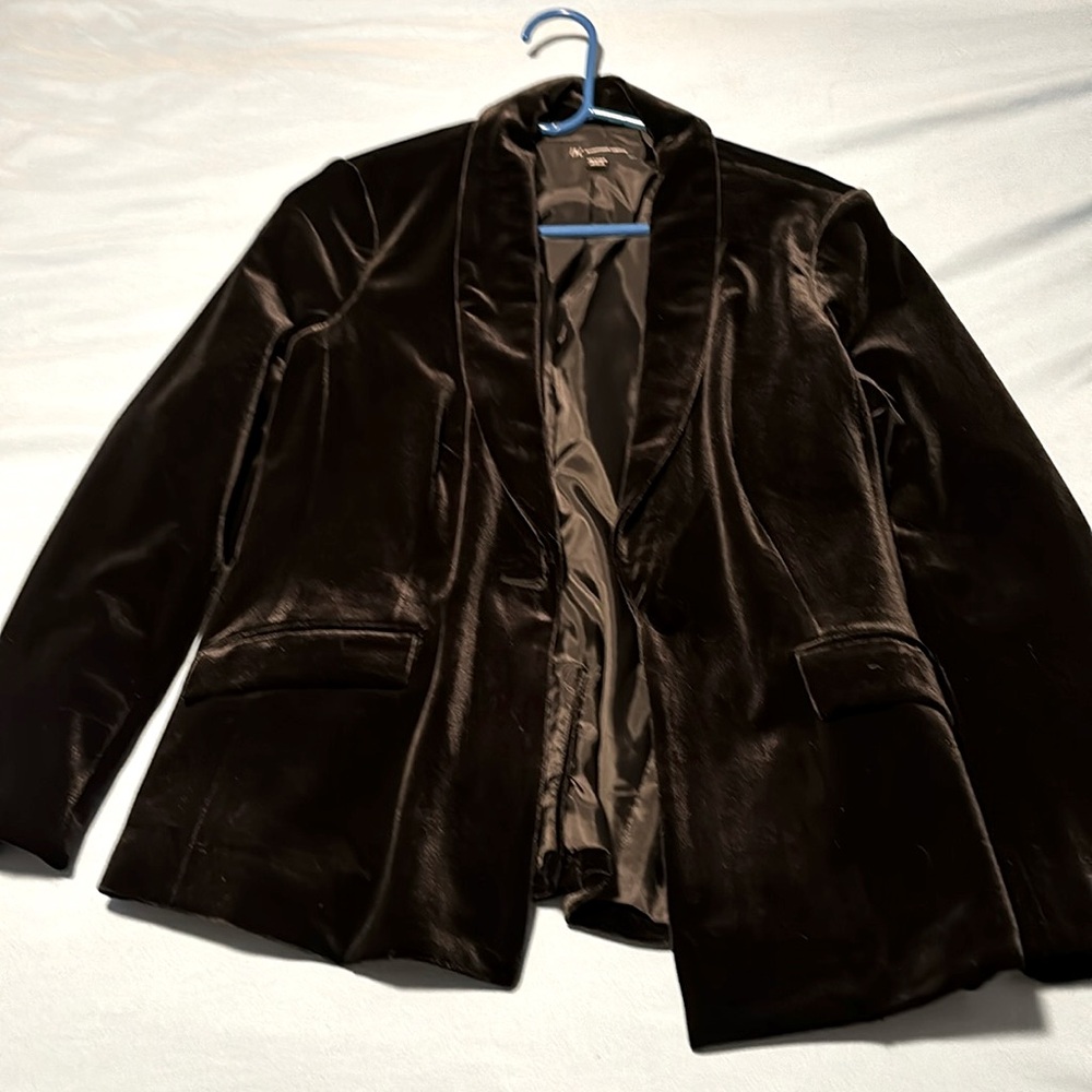 INC International Concepts Petite Medium Velvet Jacket
